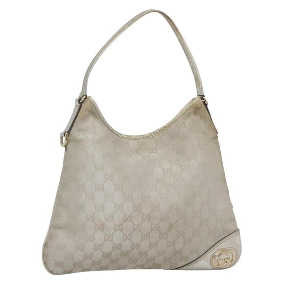 GUCCI GG Canvas Abbey Shoulder Bag Silver - Picture 1 of 16